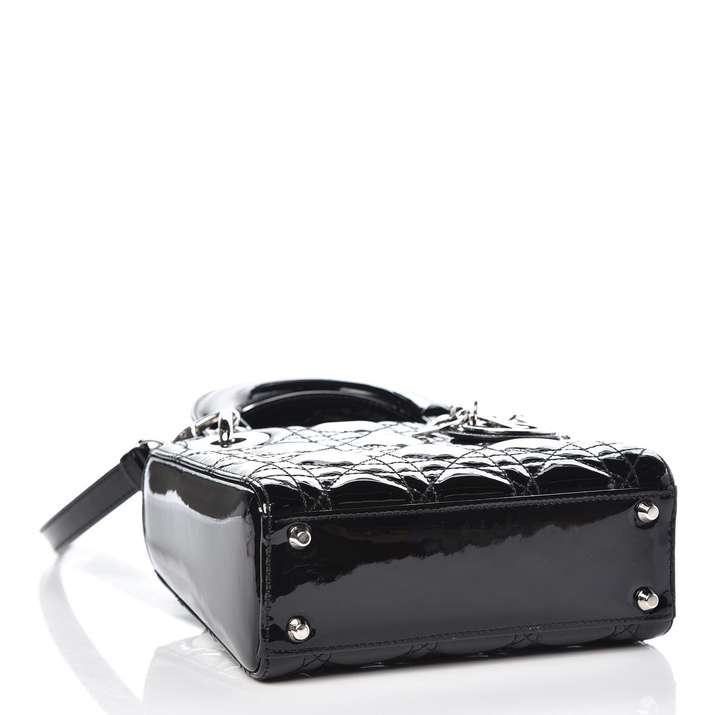 Patent Cannage Mini Lady Dior Black