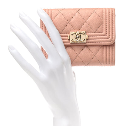 Chanel Caviar Quilted Boy Flap Card Holder Beige 2 of 9
