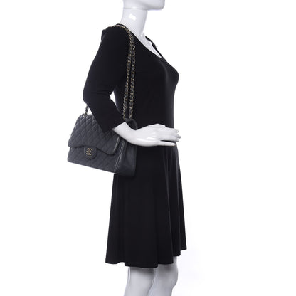 Chanel Lambskin Quilted Jumbo Double Flap Grey 2 of 10