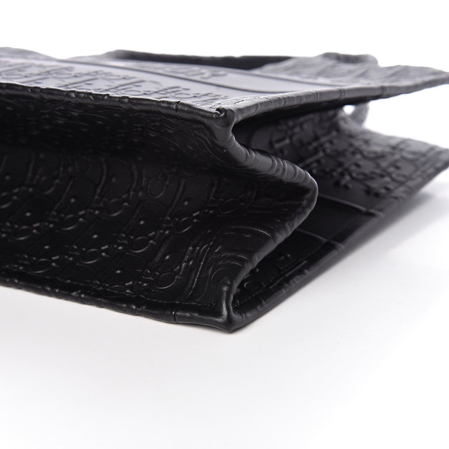 Oblique Calfskin Embossed Medium Book Tote Black