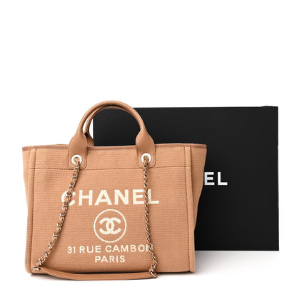 Chanel Mixed Fibers Small Deauville Tote Camel 13 of 13