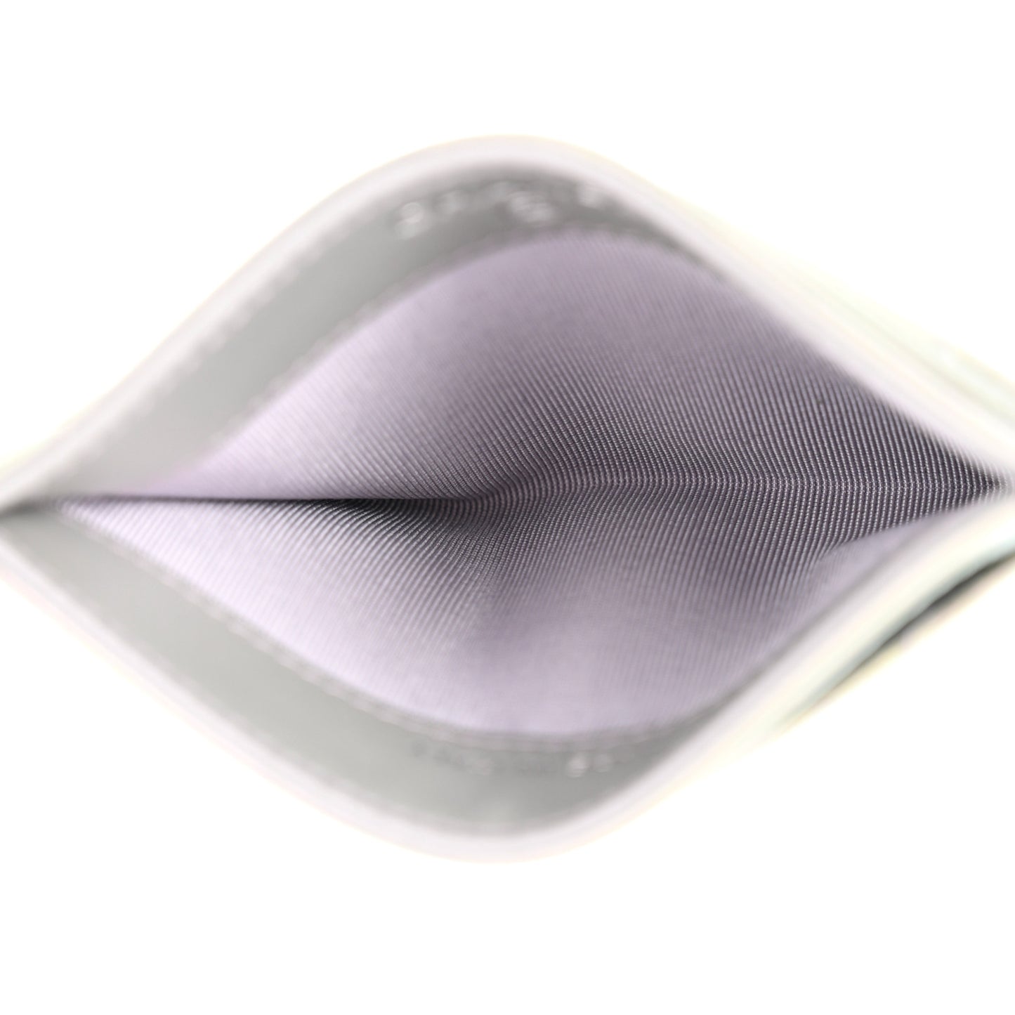 Iridescent Calfskin Quilted Card Holder Light Purple