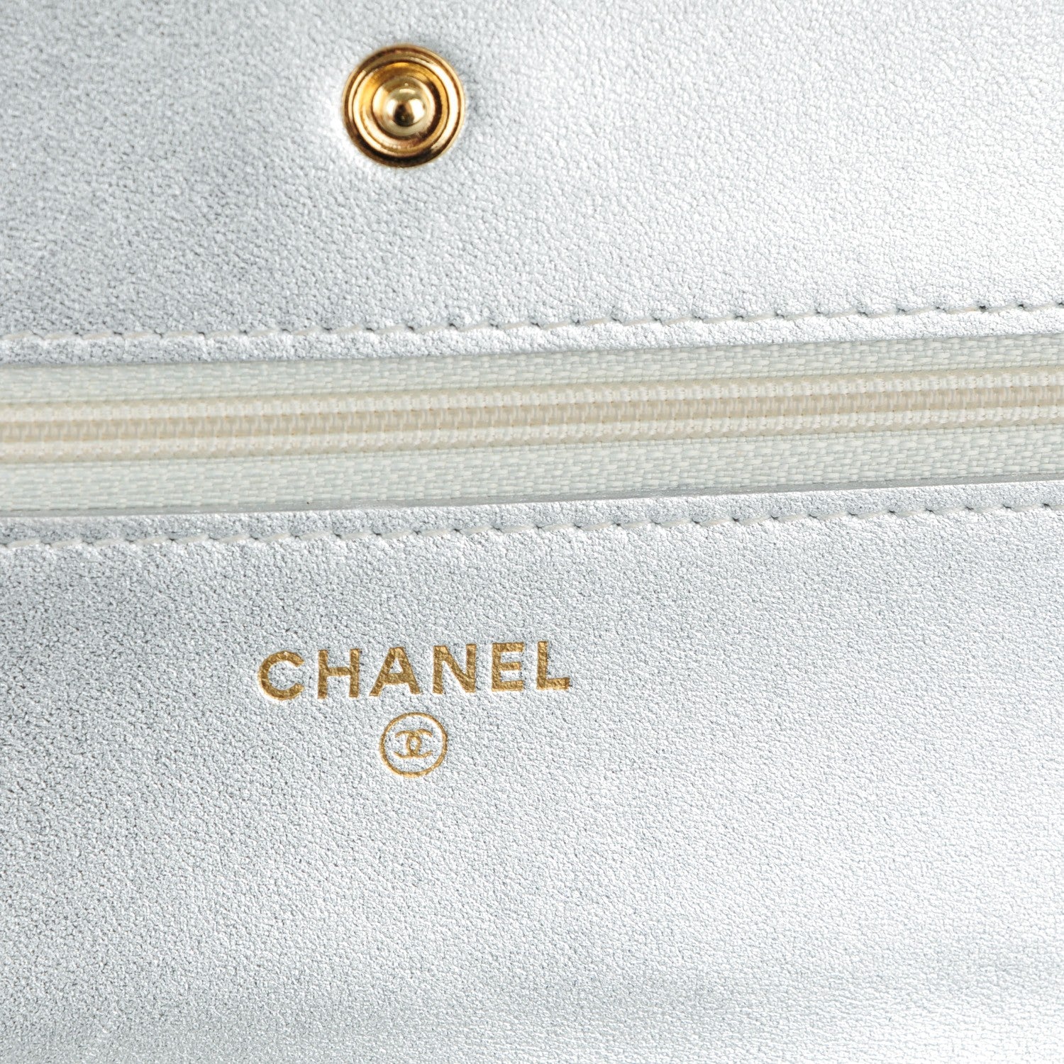 Chanel Metallic Lambskin Quilted Reissue Wallet On Chain WOC Silver 6 of 8