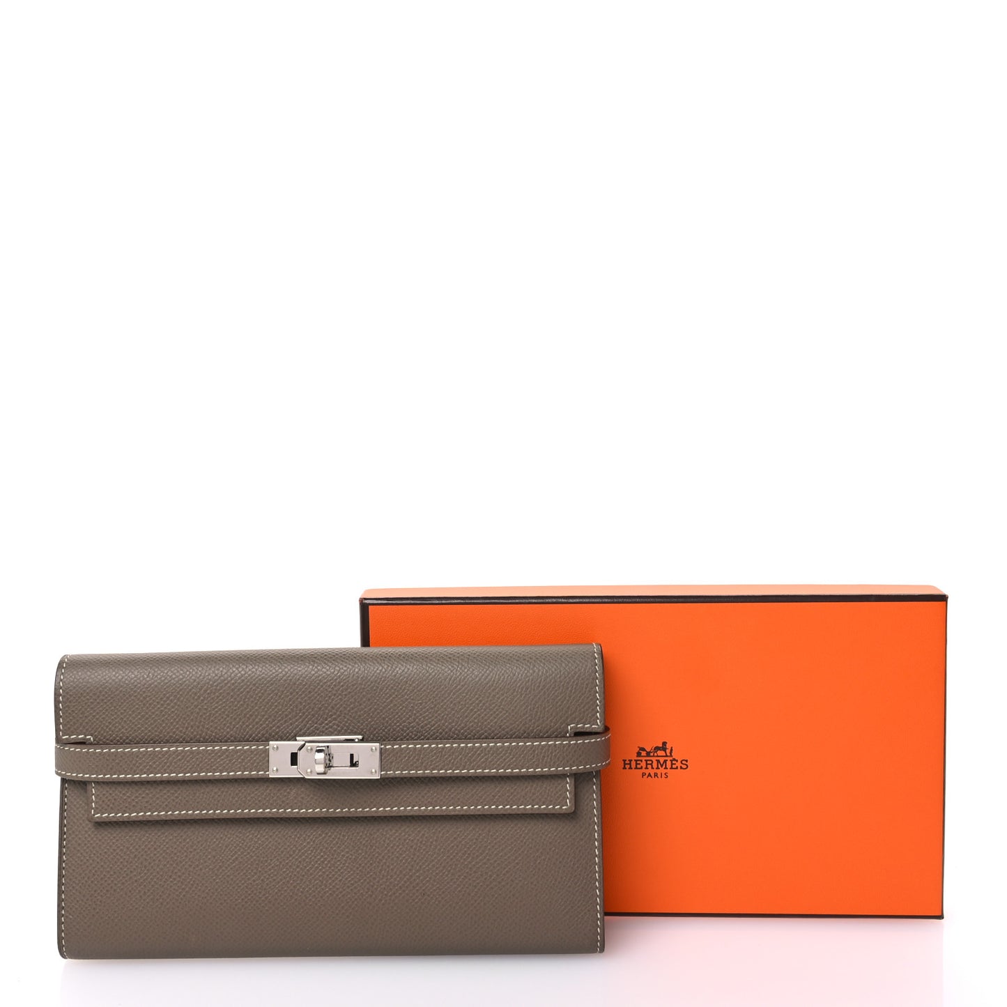 Epsom Kelly Longue Wallet Etoupe