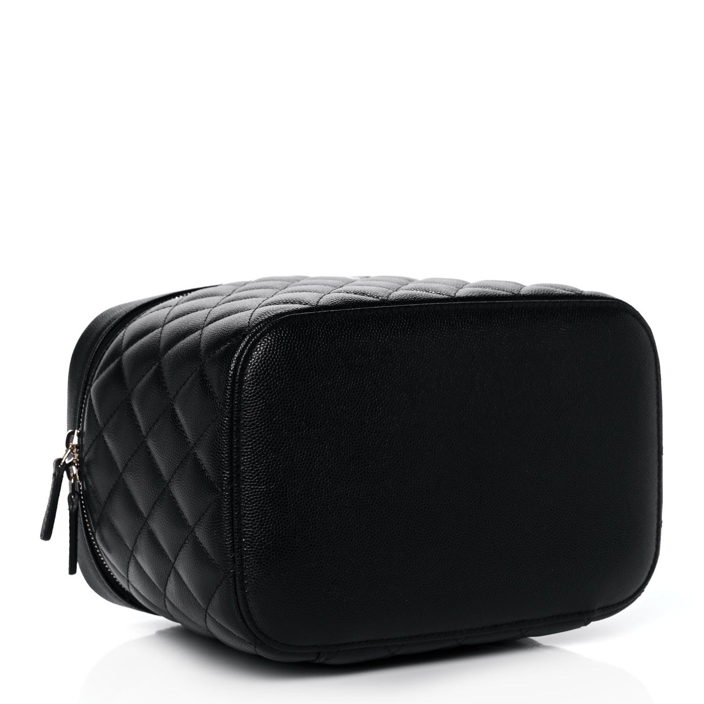 Caviar Quilted Large Vanity Pouch Black