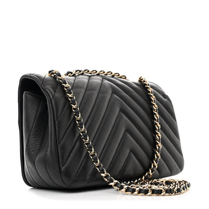 Chanel Calfskin Chevron Quilted Mini Statement Flap Black 3 of 11