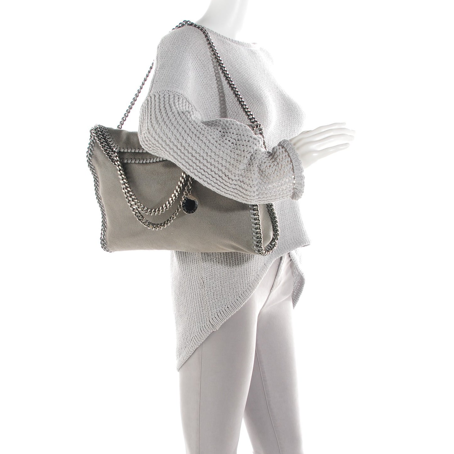 Shaggy Deer Falabella Fold Over Tote Grey