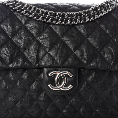 Chanel Washed Lambskin Quilted Maxi Chain Around Flap Black 9 of 9