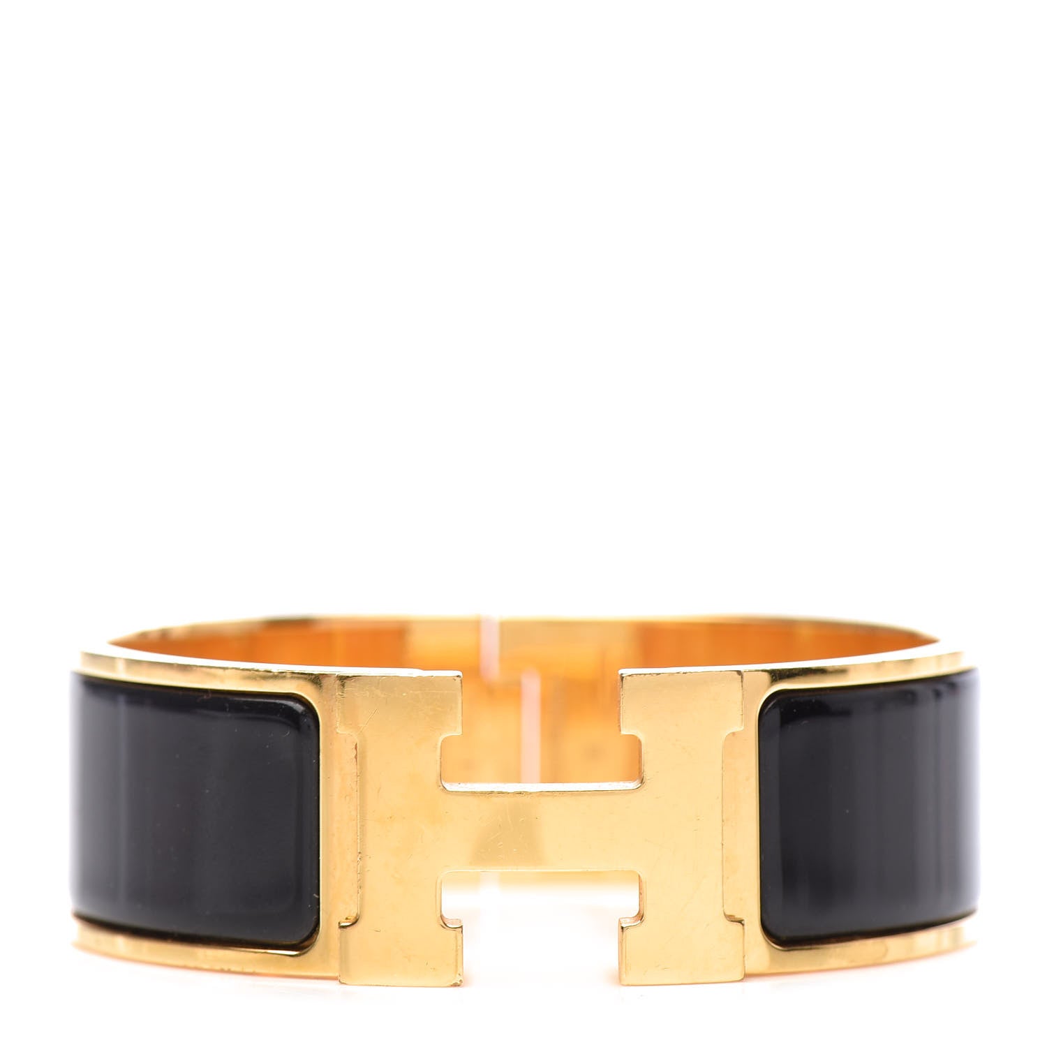 Hermes Enamel Wide Clic Clac H Bracelet PM Black 1 of 4