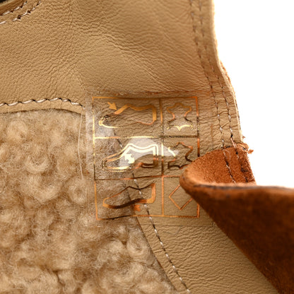 Hermes Suede Shearling Womens Discovery Ankle Boots 40 Camel Ecru 7 of 14