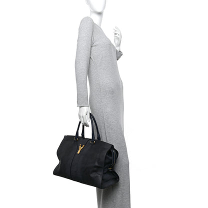 Saint Laurent Calfskin Lizard Embossed Large Cabas ChYc Navy Blue 2 of 13