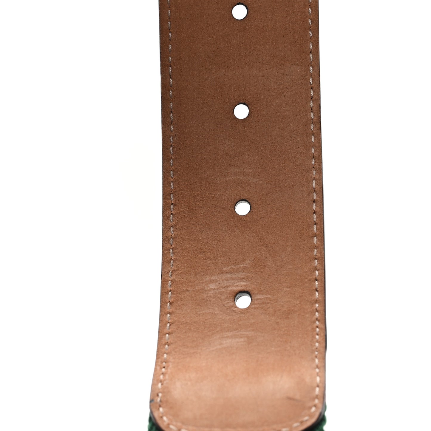 Nylon Calfskin Double G Web 40mm Belt 105 42 Green Red Cuir