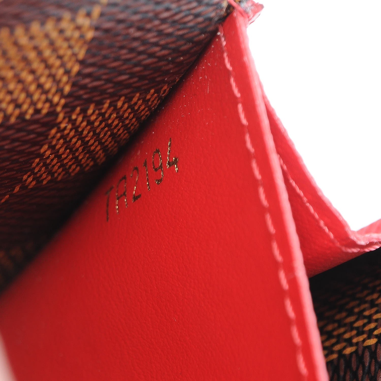 Louis Vuitton Damier Ebene Emilie Wallet Red 7 of 7