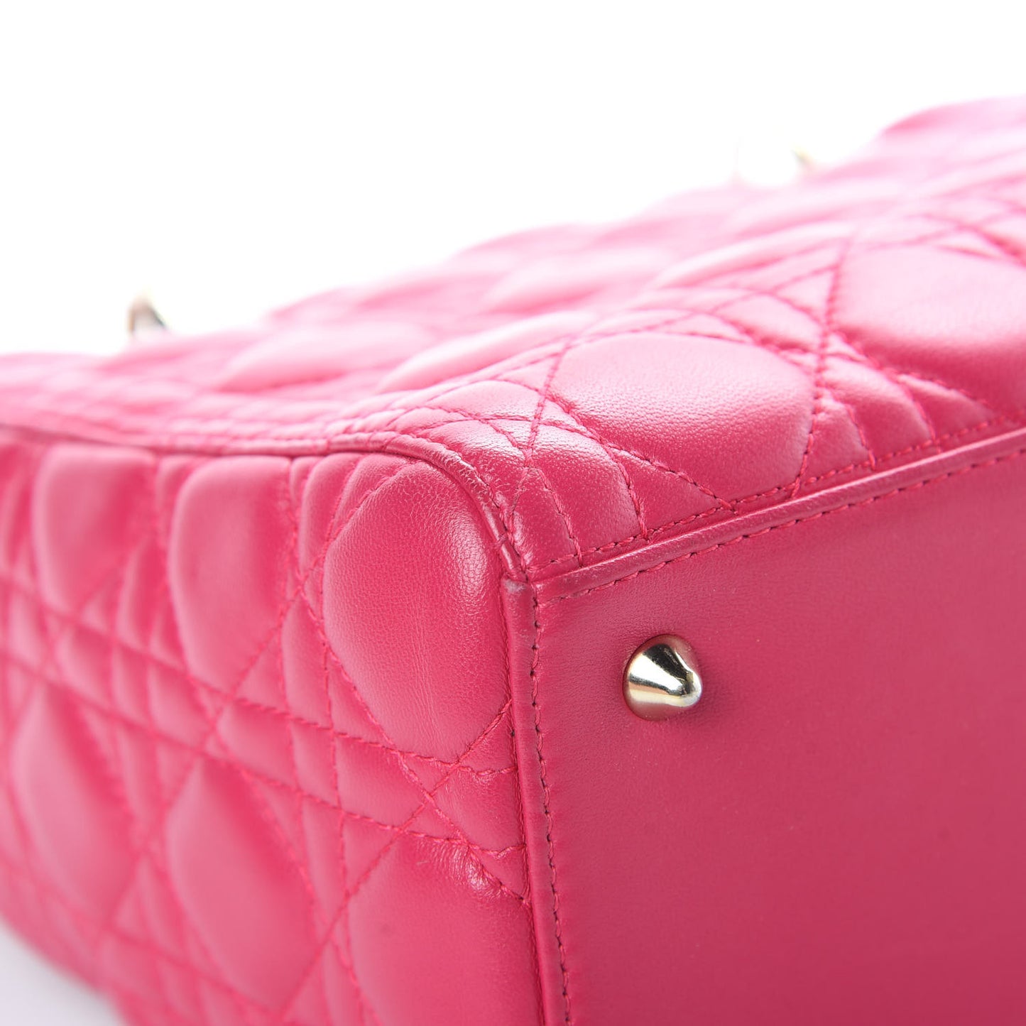 Lambskin Cannage Medium Lady Dior Fuchsia