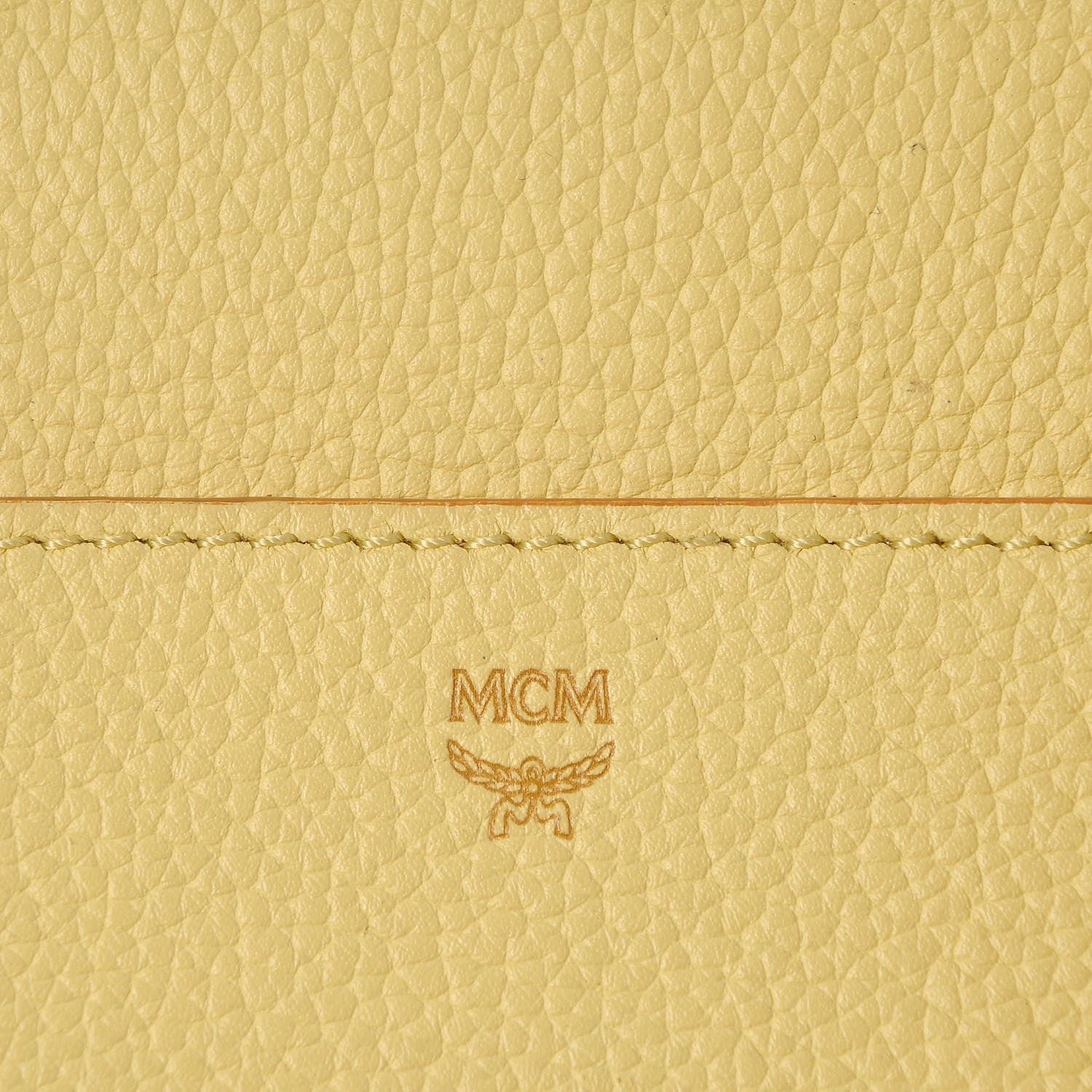 MCM Pebbled Calfskin Medium Milla Backpack Custard Yellow 9 of 22