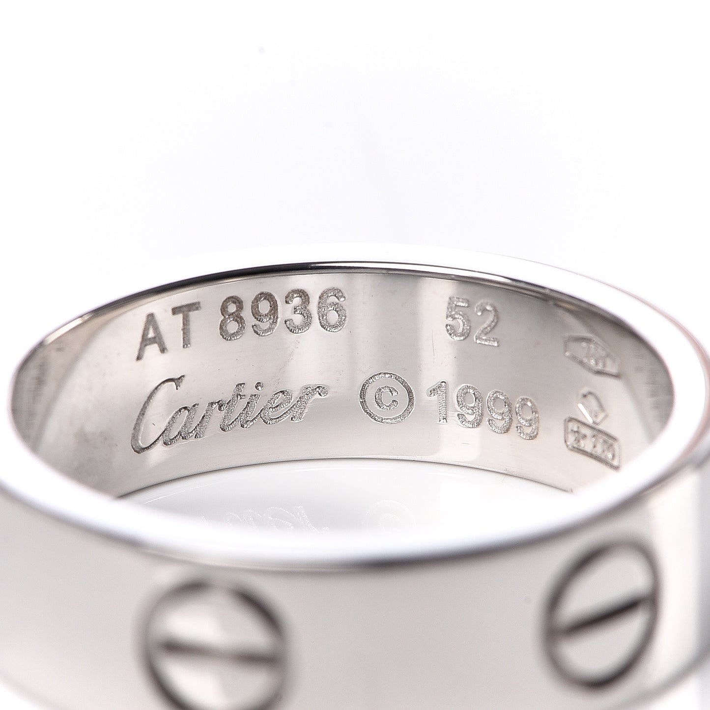 18K White Gold 5.5mm LOVE Ring 52 6