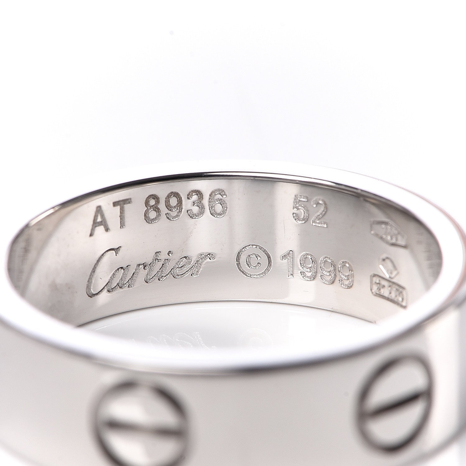 Cartier 18K White Gold 5.5mm LOVE Ring 52 6 4 of 4