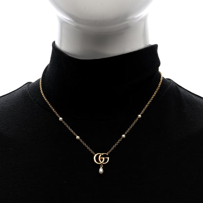 Gucci Pearl Double G Marmont Necklace Gold 2 of 5