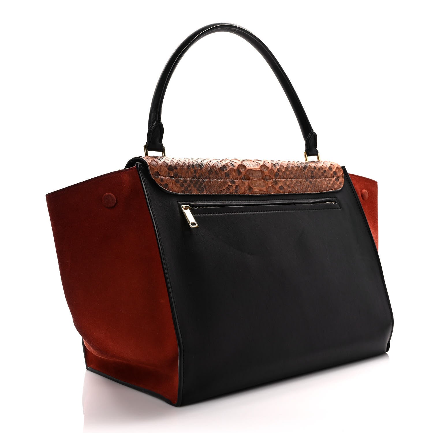 Celine Snakeskin Suede Medium Trapeze Blush 5 of 12