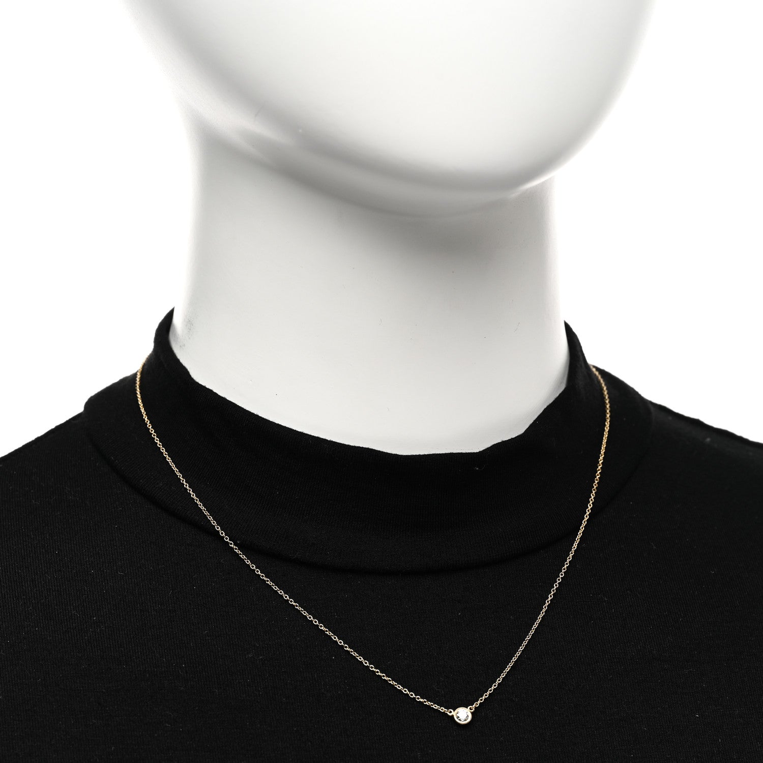 Tiffany 18K Yellow Gold Diamond .16ct Elsa Peretti Diamonds by the Yard Pendant Necklace 2 of 4