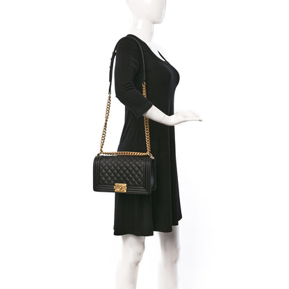 Chanel Caviar Quilted Medium Boy Flap Black 2 of 10