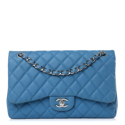 Chanel Iridescent Caviar Quilted Jumbo Double Flap Blue 1 of 13