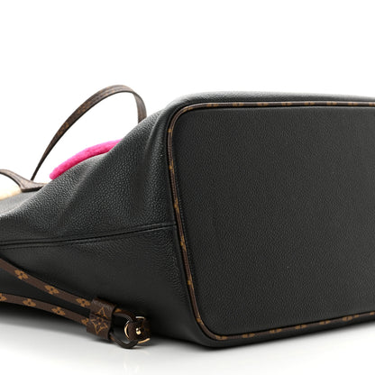 Louis Vuitton Calfskin Monogram Teddy Neverfull MM Black 9 of 10