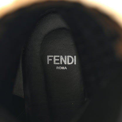 Fendi Calfskin Stretch Fabric Rockoko Biker Boots 39 Tobacco Black Marino 7 of 12