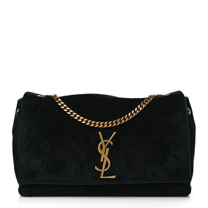 Saint Laurent Smooth Calfskin Suede Medium Reversible Monogram Kate Satchel Black 1 of 14