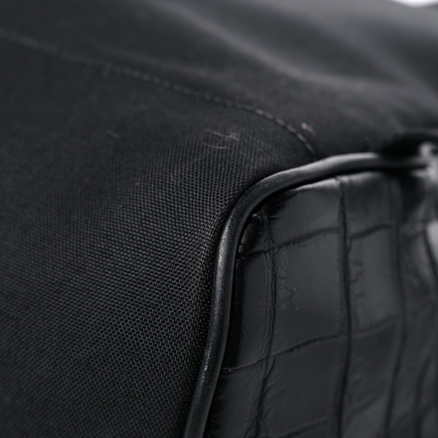 Calfskin Crocodile Embossed City Backpack Black