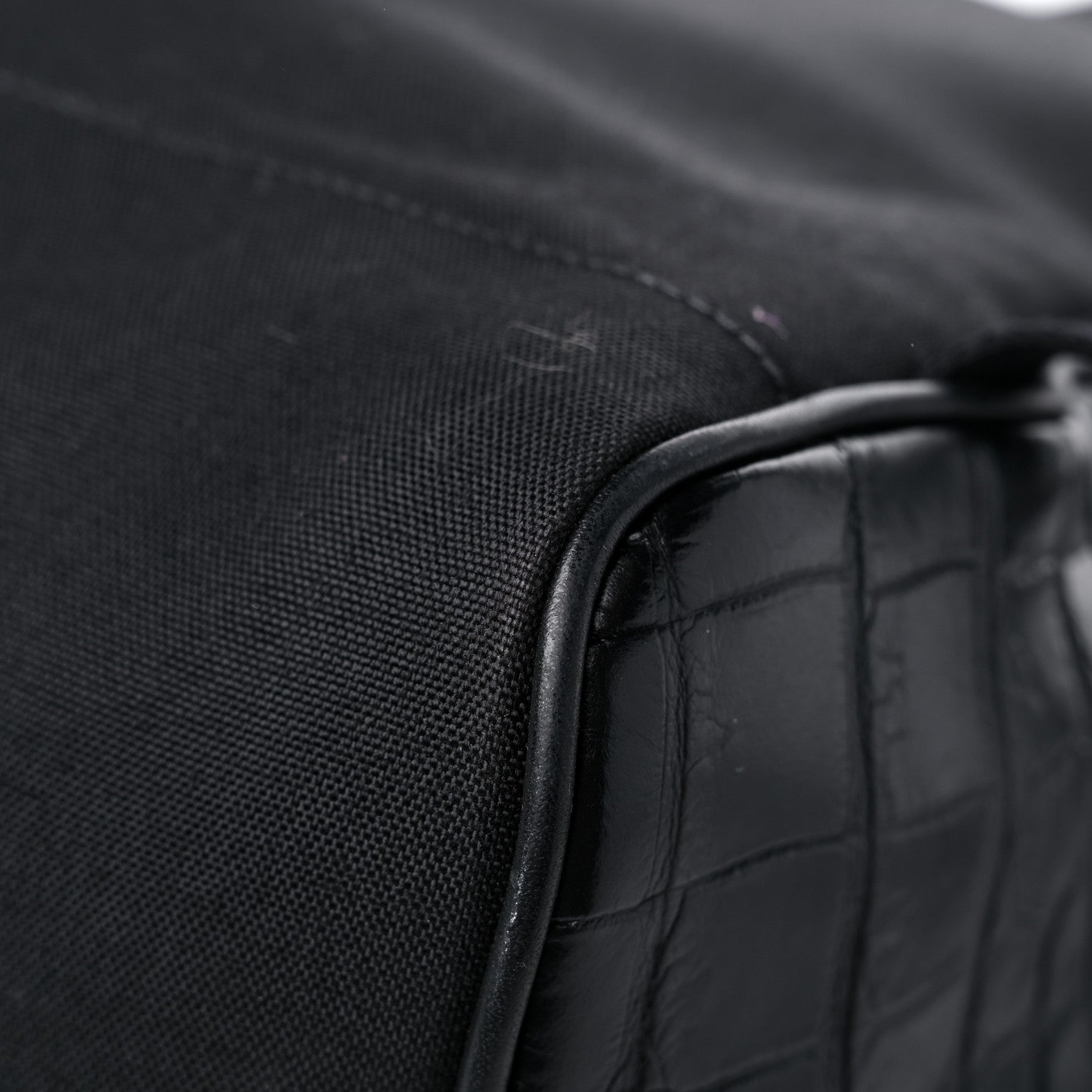 Saint Laurent Calfskin Crocodile Embossed City Backpack Black 10 of 16