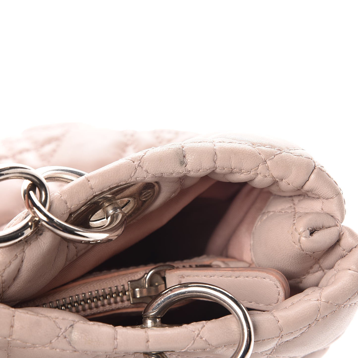 Lambskin Cannage Small Dior Soft Shopping Tote Light Pink