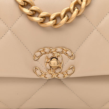 Chanel Lambskin Quilted Medium Chanel 19 Flap Light Beige 8 of 11