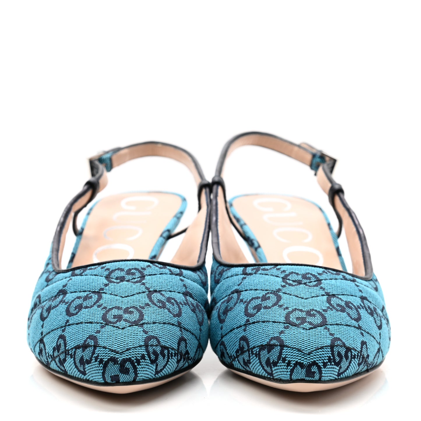 Monogram Multicolor Matelasse Nappa Double G 55mm Slingback Pumps 38.5 Light Blue