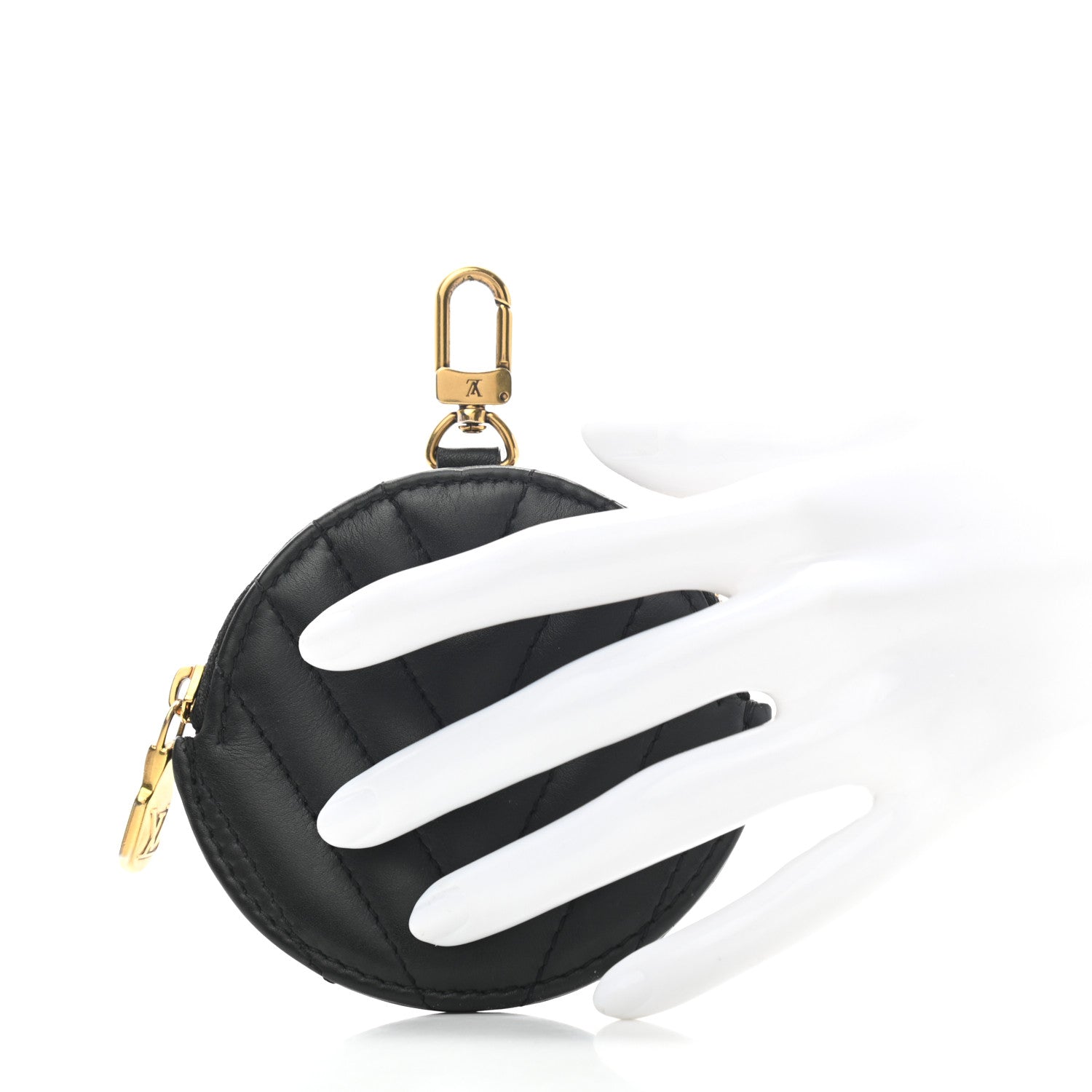 Louis Vuitton Calfskin New Wave Multi Pochette Round Coin Purse Black 2 of 7