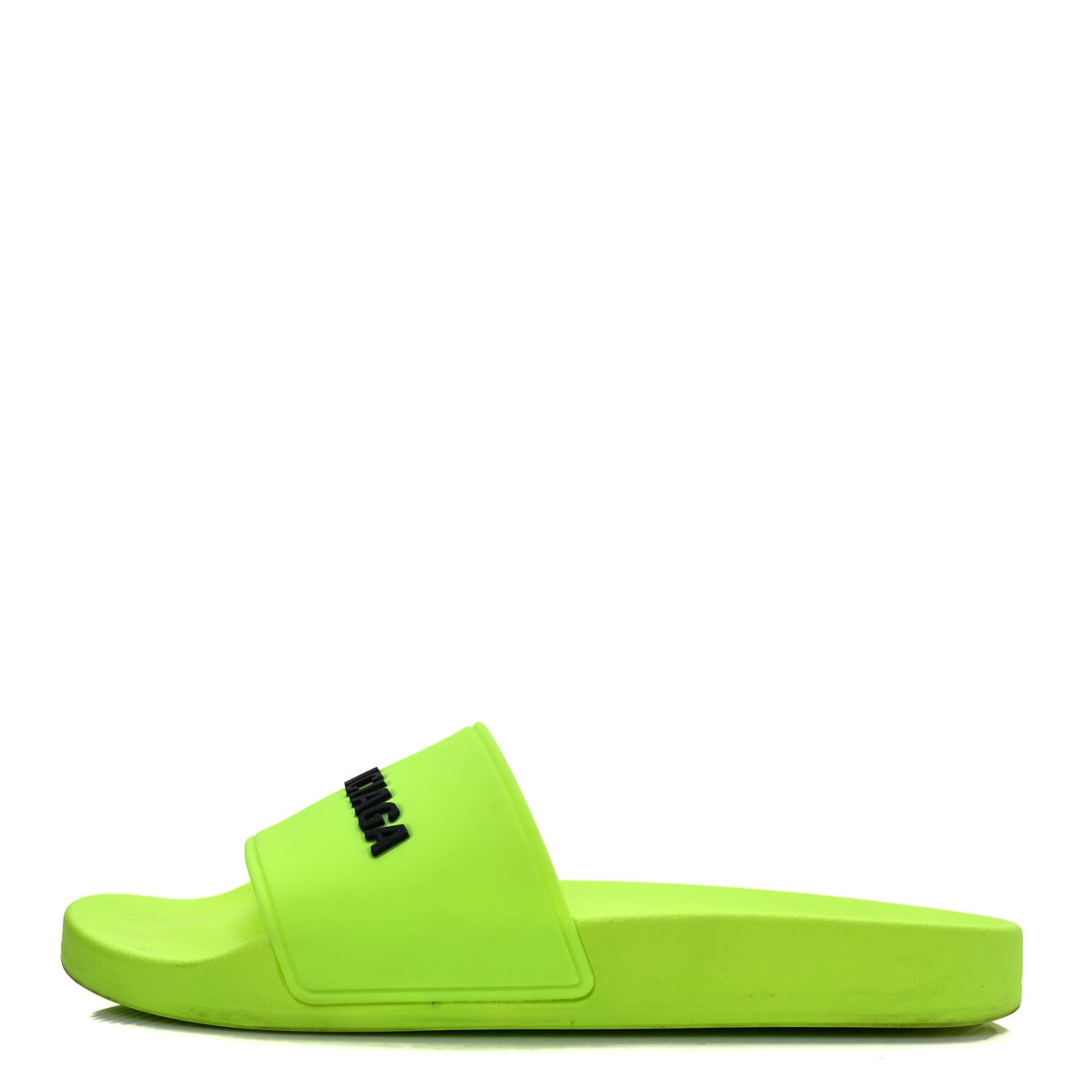 Smooth Rubber Logo Bi-Color Womens Pool Slide Sandals 38 Fluo Yellow Black