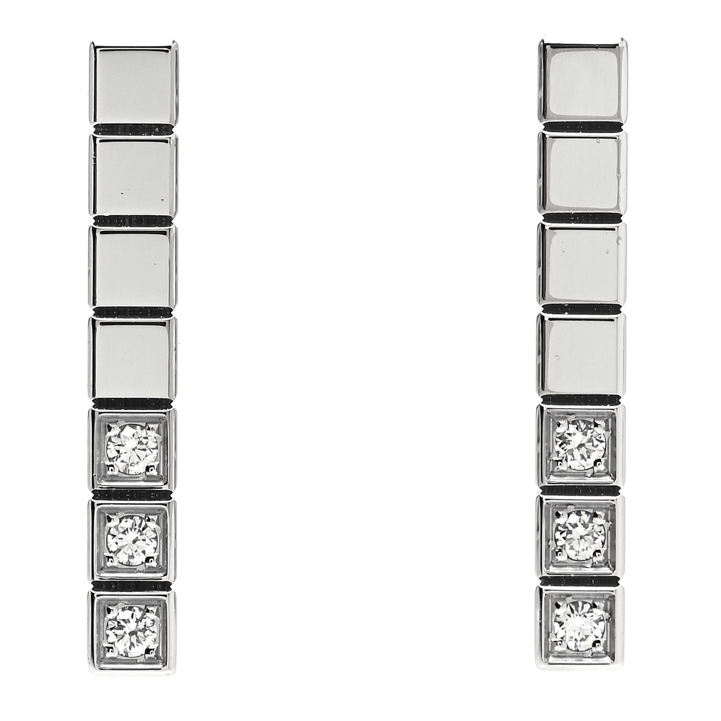 18K White Gold Diamond Ice Cube Pure Stud Earrings