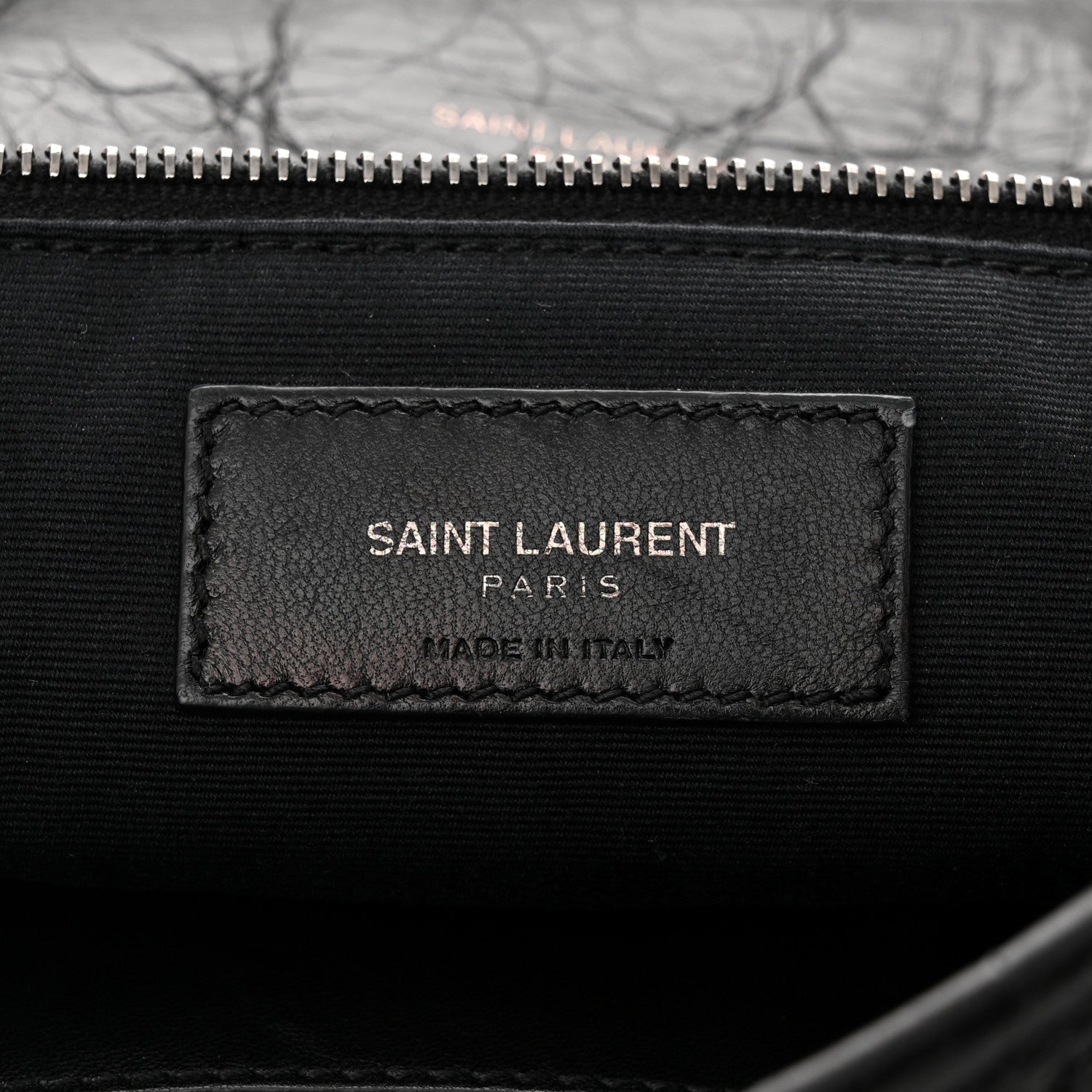 Saint Laurent Crinkled Calfskin Matelasse Monogram Large Niki Chain Satchel Black 6 of 12