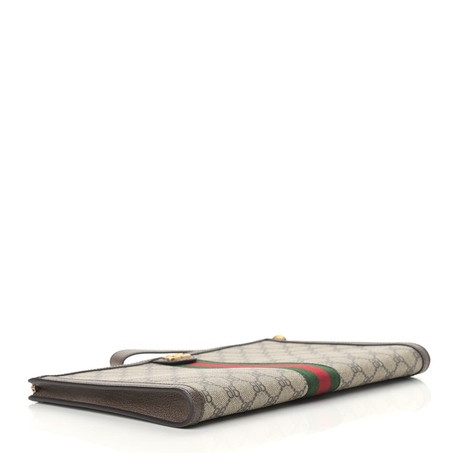Gucci X BALENCIAGA BB Supreme Monogram Web Ophidia Wristlet Beige New Acero 4 of 7