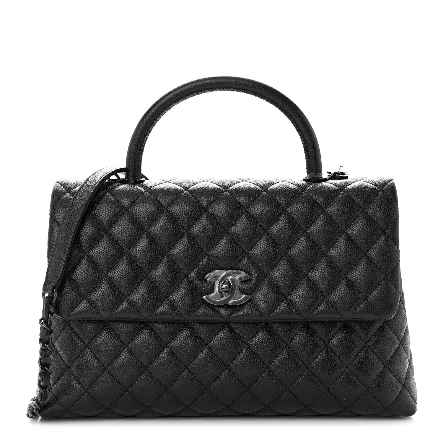 Chanel Caviar Quilted Medium Coco Handle Flap So Black 1 of 10