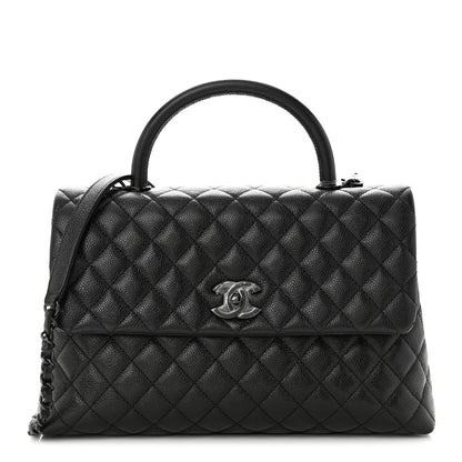 Chanel Caviar Quilted Medium Coco Handle Flap So Black 1 of 10