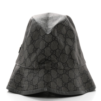 Gucci GG Supreme Monogram Textured Dollar Calfskin GG Blackie Fedora Hat L Grey Black Graphite 4 of 9