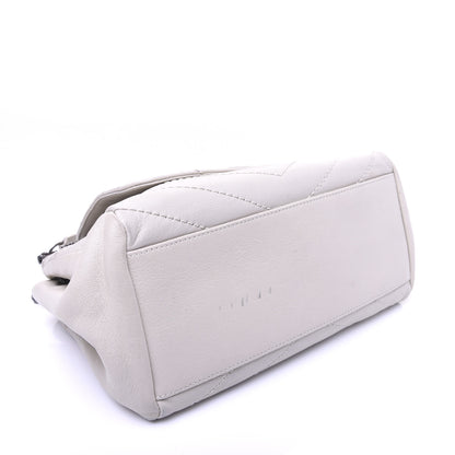 Saint Laurent Pebbled Lambskin Chevron Monogram Small Nolita White Vintage White Vintage 4 of 14