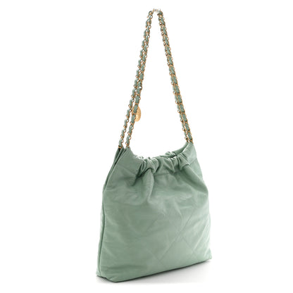 Chanel Shiny Calfskin Quilted Small Chanel 22 Light Green 4 of 11