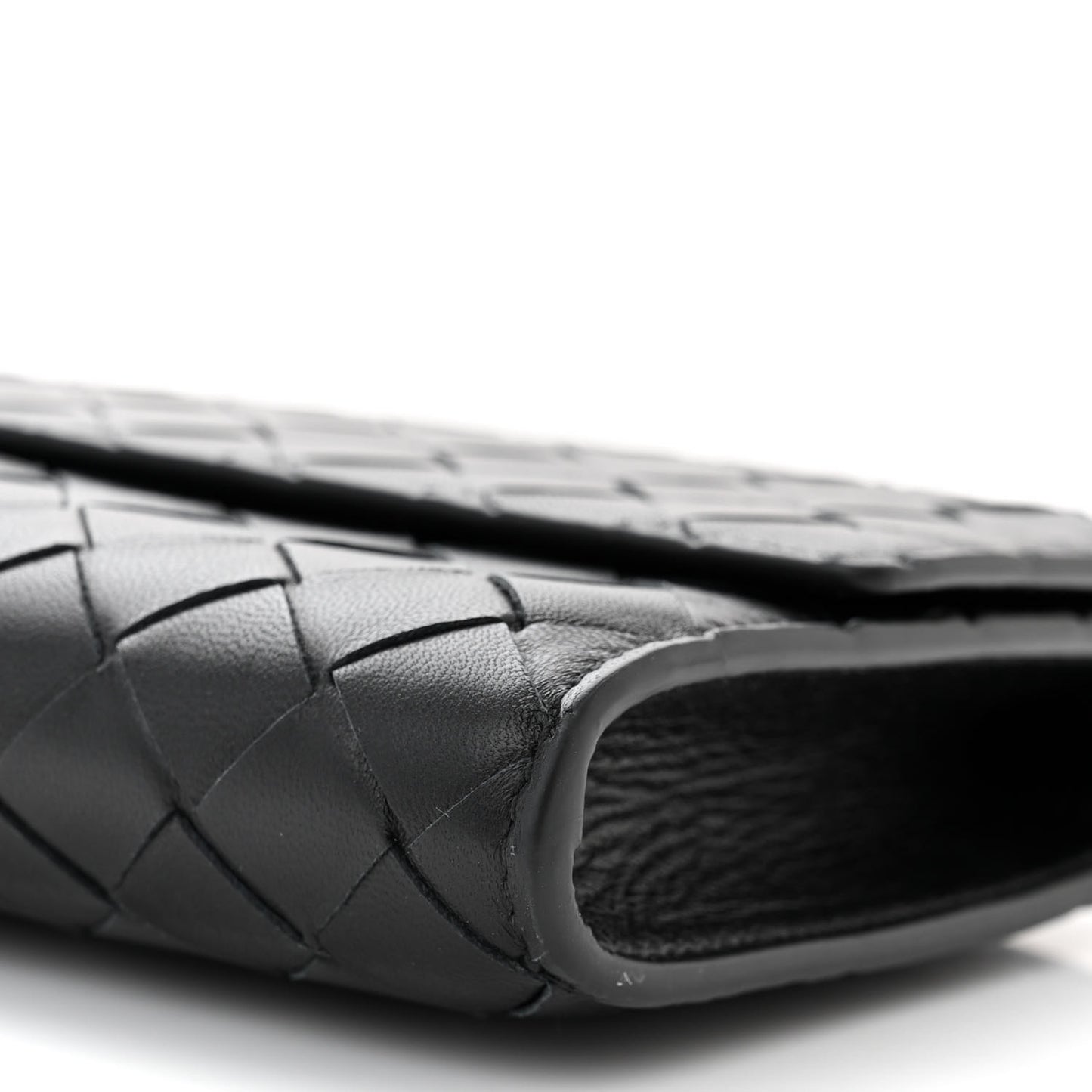 Nappa Intrecciato Long Andiamo Top Handle Clutch Black