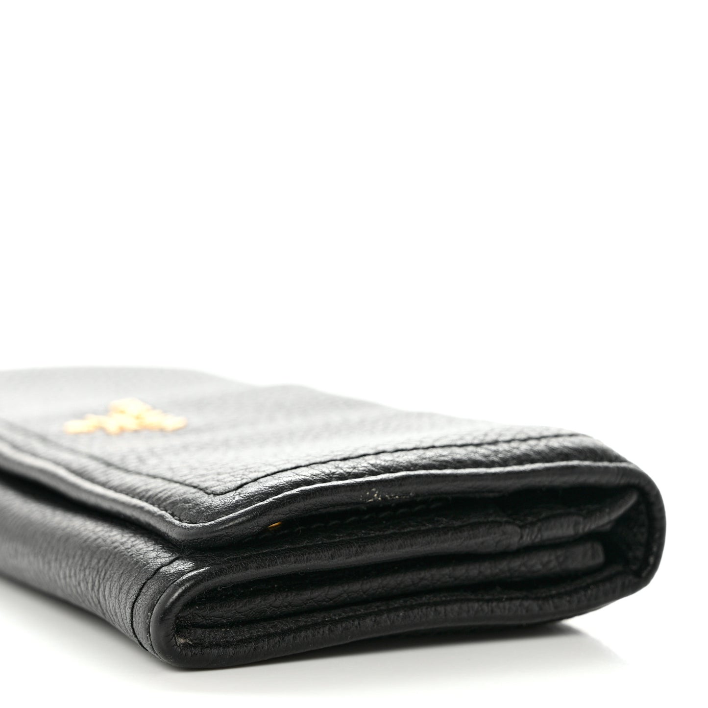 Vitello Daino Continental Flap Wallet Black