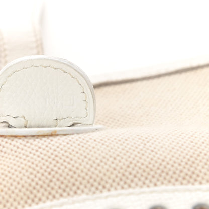 Hermes Toile Taurillon Clemence Evelyne PM Blanc White 7 of 18