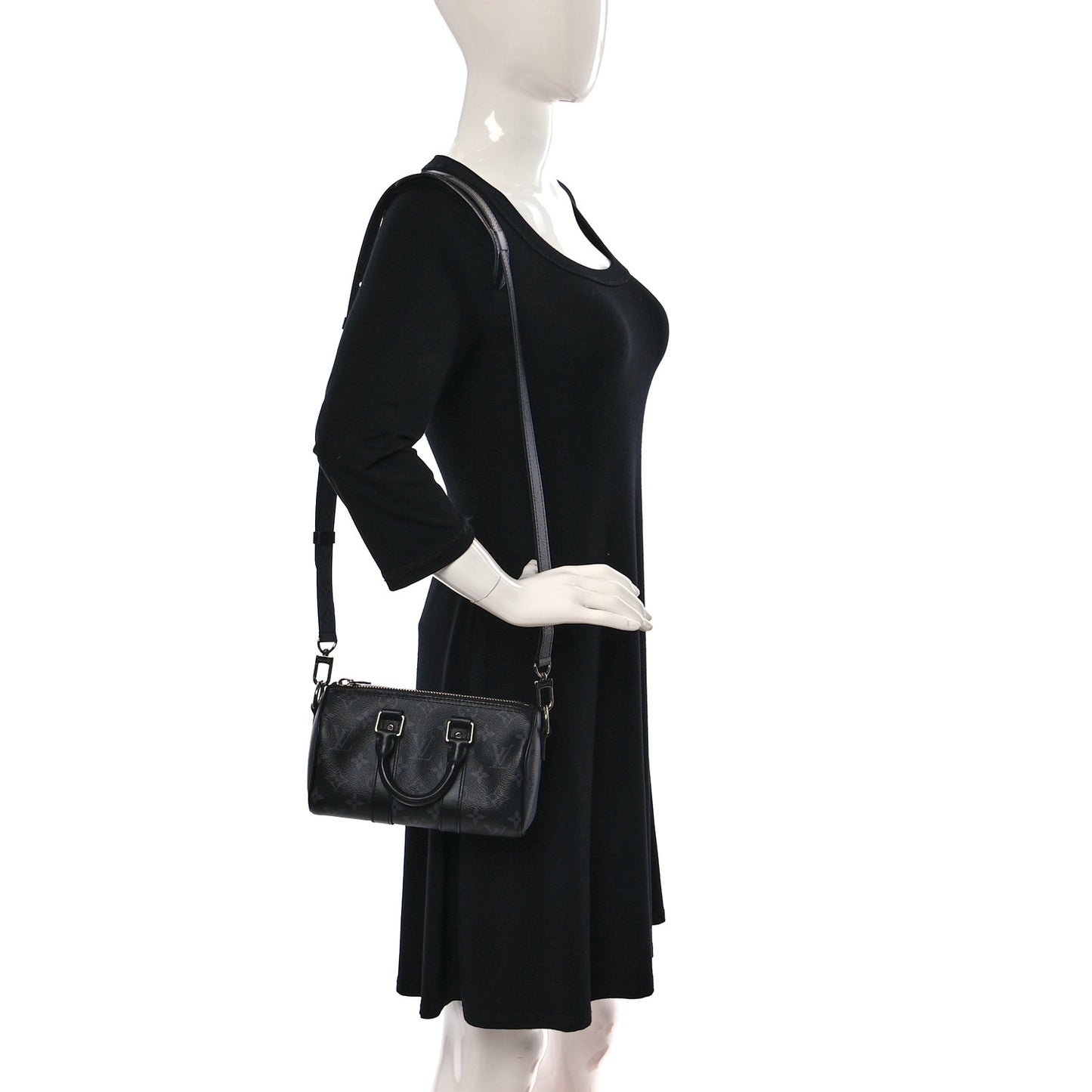 Reverse Monogram Eclipse Keepall XS Black