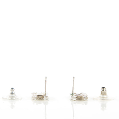 Chanel Crystal Timeless CC Earrings Silver 3 of 5