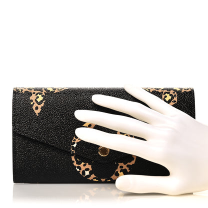 Louis Vuitton Monogram Giant Jungle Sarah Wallet Black 2 of 11